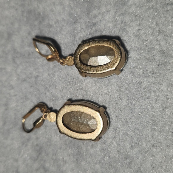 Dusty Blue Crystal Earings - Picture 4 of 4